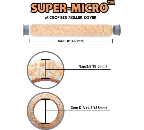 Малярный валик Rollingdog Super-Micro большой, 450 мм