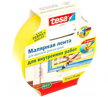 TESA Малярная лента четкий край желтая 25м х 25 мм (6 мес)